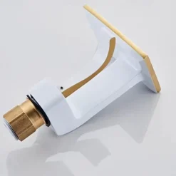 Waterfall Basin Sink Mixer Faucet, Brass Bathroom Taps Single Handle One Hole with Hot and Cold Hose Vessel Water Tap Deck Mounted