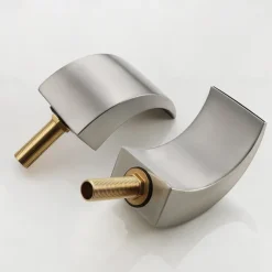 Waterfall Bathroom Sink Faucet LED Light Deck Mounted Brass, Widespread 2 Handle 3 Hole Bath Vessel Taps with Hot and Cold Water Hose