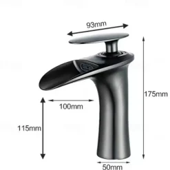 Waterfall Bathroom Sink Mixer Faucet, Mono Wash Basin Single Handle Basin Taps with Hot and Cold Hose Monobloc Vessel Water Brass Tap Deck Mounted