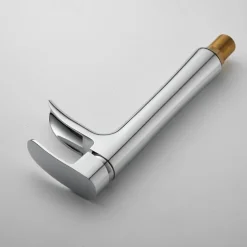 Waterfall Bathroom Sink Mixer Faucet Chrome, Tall Basin Mixer Taps Brass, Single Handle One Hole Tap with Hot and Cold Hose Deck Mounted Vessel Water Tap