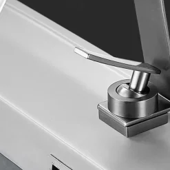 Waterfall Bathroom Sink Mixer Faucet, Basin Taps Mono Wash Basin Single Handle Washroom Tap with Hot and Cold Hose, Monobloc Vessel Water Brass Tap Deck Mounted