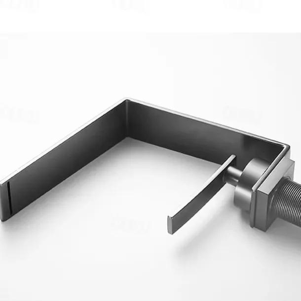 Waterfall Bathroom Sink Mixer Faucet, Basin Taps Mono Wash Basin Single Handle Washroom Tap with Hot and Cold Hose, Monobloc Vessel Water Brass Tap Deck Mounted