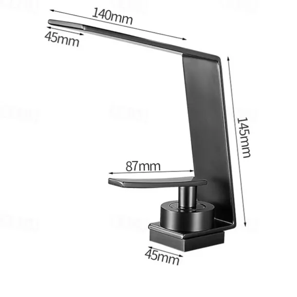 Waterfall Bathroom Sink Mixer Faucet, Basin Taps Mono Wash Basin Single Handle Washroom Tap with Hot and Cold Hose, Monobloc Vessel Water Brass Tap Deck Mounted