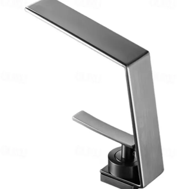 Waterfall Bathroom Sink Mixer Faucet, Basin Taps Mono Wash Basin Single Handle Washroom Tap with Hot and Cold Hose, Monobloc Vessel Water Brass Tap Deck Mounted