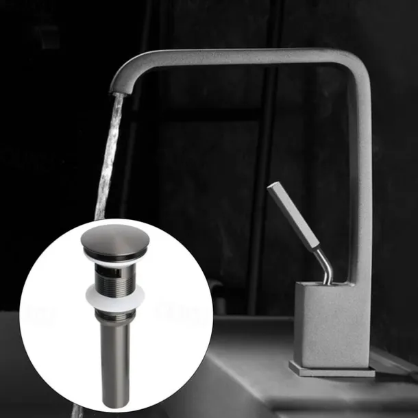 Waterfall Bathroom Sink Mixer Faucet, Monobloc Basin Taps Single Handle Wash Basin Faucets with Hot and Cold Hose Vessel Water Brass Tap Deck Mounted