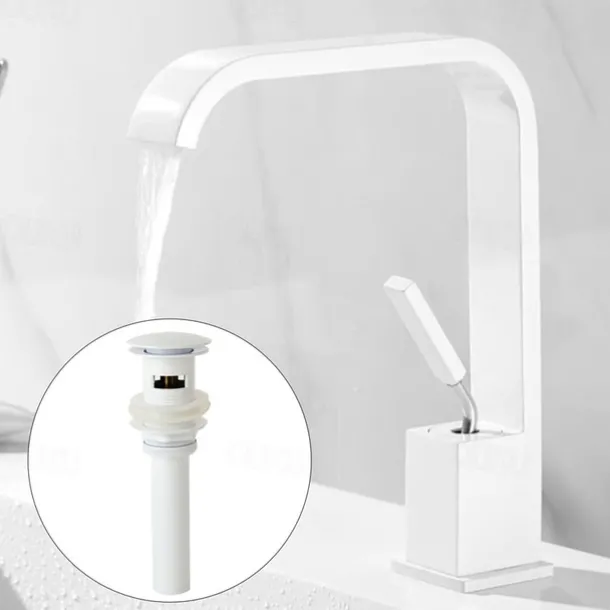 Waterfall Bathroom Sink Mixer Faucet, Monobloc Basin Taps Single Handle Wash Basin Faucets with Hot and Cold Hose Vessel Water Brass Tap Deck Mounted
