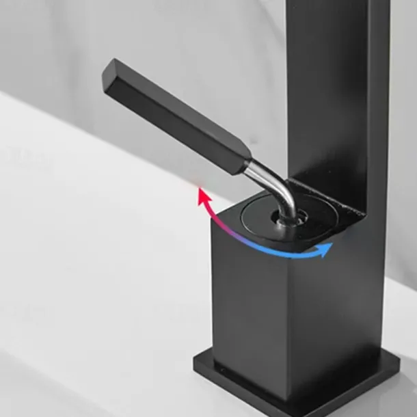 Waterfall Bathroom Sink Mixer Faucet, Monobloc Basin Taps Single Handle Wash Basin Faucets with Hot and Cold Hose Vessel Water Brass Tap Deck Mounted