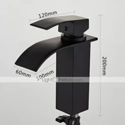 Waterfall Bathroom Sink Mixer Faucet Tall, Modern Style Brass Basin Taps Chrome Vessel Single Handle One Hole Bath Taps with Cold and Hot Water Hose