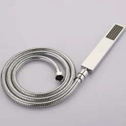 Waterfall Bathtub Faucet Wall Mounted, Widespread Bathroom Shower Mixer Faucet Bath Roman Tub Filler Mixer Tap Brass, 3 Hole Sprayer with Cold Hot Water Hose