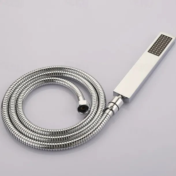 Waterfall Bathtub Faucet Wall Mounted, Widespread Bathroom Shower Mixer Faucet Bath Roman Tub Filler Mixer Tap Brass, 3 Hole Sprayer with Cold Hot Water Hose