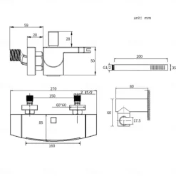 Waterfall Bathtub Faucet Wall Mounted, Widespread Bathroom Shower Mixer Faucet Bath Roman Tub Filler Mixer Tap Brass, 3 Hole Sprayer with Cold Hot Water Hose