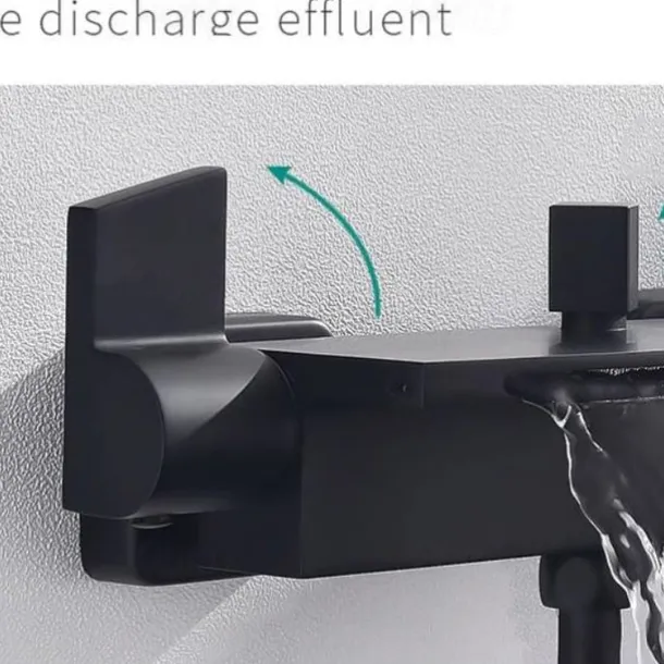 Waterfall Bathtub Faucet Bathroom Faucet Set Brass Wall Mounted Shower Facuet With Rain Hand Shower Waterfall Spout Tap