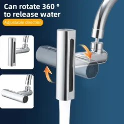 Waterfall Faucet accessory, Waterfall Kitchen Tap Universal Bathroom Kitchen Faucet Multi Function 4 in 1 360 Swiveling Sprayer Head Filter