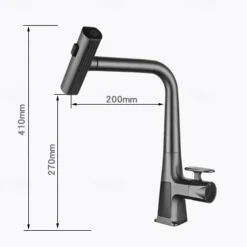 Waterfall Kitchen Faucet, 2023 Latest Centerset Faucet for Kitchen Sink, 3 in 1 Multi-functional Single Handle One Hole Pull out Cylinder Spout Kitchen Taps, Ceramic Valve Insides