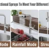 Waterfall Kitchen Faucet Sprayer, Stainless Steel 360 Rotatable, Anti-Splash Design, Durable and Easy to Clean, Universal Filter Extension