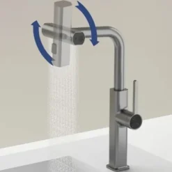 Waterfall Kitchen Faucet Sprayer, Stainless Steel 360 Rotatable, Anti-Splash Design, Durable and Easy to Clean, Universal Filter Extension