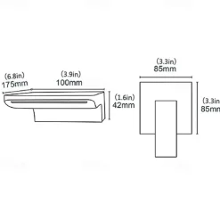 Waterfall Wall Mounted Bathroom Sink Mixer Faucet Matte Black, Solid Brass Basin Mixer Tap Single Handle One Lever Lavatory Taps Black Gold Chrome