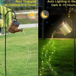 Watering Can Solar Lights Waterproof Copper Lights 36 LEDs for Outdoor Pathway Backyard Deck Lawn Patio Walkway 2 Modes Light Control