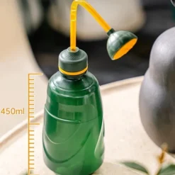 Watering Can with Detachable Shower Head - Flexible Long Nozzle, Squeeze Trigger, Transparent Plastic Plant Sprinkler for Indoor & Outdoor Gardening