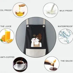 Waterproof Chef Apron For Women and Men, Kitchen Cooking Apron, Personalised Gardening Apron, Oil-proof Work Apron Cross Back Heavy Duty Adjustable