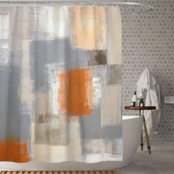 Waterproof Fabric Shower Curtain with Hooks 180cm*180cm(70"*70") Bathroom Decoration Modern Geometric Abstract