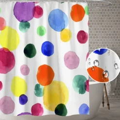 Waterproof Fabric Shower Curtain with Hooks 180cm*180cm(70"*70") Bathroom Decoration Modern Geometric Abstract