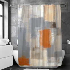 Waterproof Fabric Shower Curtain with Hooks 180cm*180cm(70