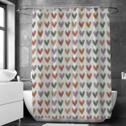 Waterproof Fabric Shower Curtain with Hooks 180cm*180cm(70