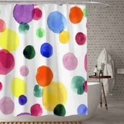 Waterproof Fabric Shower Curtain with Hooks 180cm*180cm(70