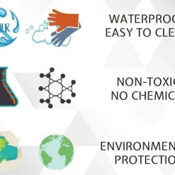 Waterproof Fabric Shower Curtain with Hooks 180cm*180cm(70