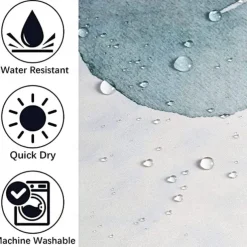 Waterproof Fabric Shower Curtain with Hooks 180cm*180cm(70