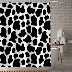 Waterproof Fabric Shower Curtain with Hooks 180cm*180cm(70