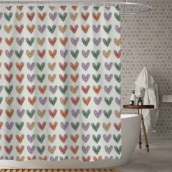 Waterproof Fabric Shower Curtain with Hooks 180cm*180cm(70