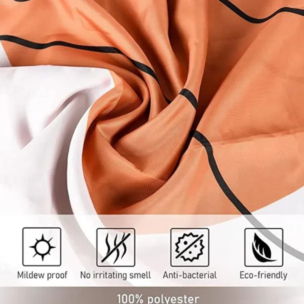 Waterproof Fabric Shower Curtain 180cm*180cm(70"*70")with Hooks White Lotus Digital Print for Bathroom Home Decor Covered Bathtub Curtains Liner