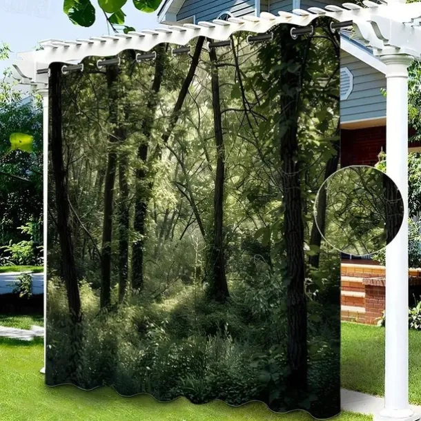 Waterproof Indoor Outdoor Curtains for Wedding Patio Thick Privacy Grommet Curtains for Wedding Bedroom, Living Room, Porch, Pergola, Cabana, 1 Panel