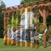 Waterproof Outdoor Curtain Privacy, Sliding Patio Curtain Drapes, Pergola Curtains Grommet 3D Watrefall Rock For Gazebo, Balcony, Porch, Party, 1 Panel