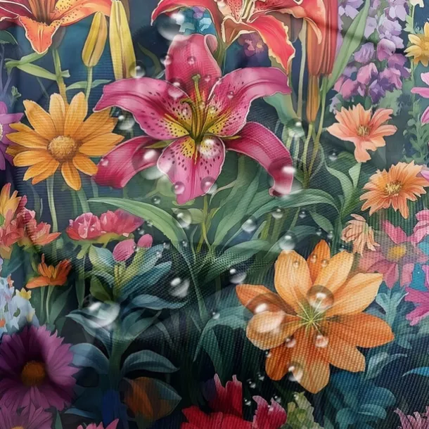 Waterproof Outdoor Curtain Privacy, Sliding Patio Curtain Drapes, Pergola Curtains Grommet 3D Summer Floral Landscape For Gazebo, Balcony, Porch, Party, 1 Panel