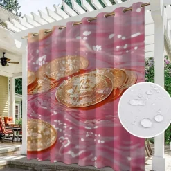 Waterproof Outdoor Curtain Privacy, Outdoor Shades, Sliding Patio Curtain Drapes, Pergola Curtains Grommet Forest For Gazebo, Balcony, Porch, Party