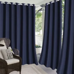 Waterproof Outdoor Curtain Privacy, Sliding Patio Curtain Farmhouse Drapes, Pergola Curtains Grommet For Gazebo, Balcony, Porch, Party, Hotel, 1 Panel