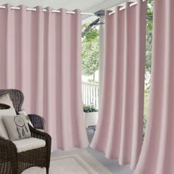 Waterproof Outdoor Curtain Privacy, Sliding Patio Curtain Farmhouse Drapes, Pergola Curtains Grommet For Gazebo, Balcony, Porch, Party, Hotel, 1 Panel