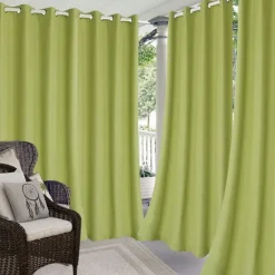 Waterproof Outdoor Curtain Privacy, Sliding Patio Curtain Farmhouse Drapes, Pergola Curtains Grommet For Gazebo, Balcony, Porch, Party, Hotel, 1 Panel