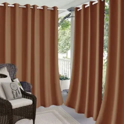 Waterproof Outdoor Curtain Privacy, Sliding Patio Curtain Farmhouse Drapes, Pergola Curtains Grommet For Gazebo, Balcony, Porch, Party, Hotel, 1 Panel