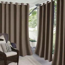 Waterproof Outdoor Curtain Privacy, Sliding Patio Curtain Farmhouse Drapes, Pergola Curtains Grommet For Gazebo, Balcony, Porch, Party, Hotel, 1 Panel