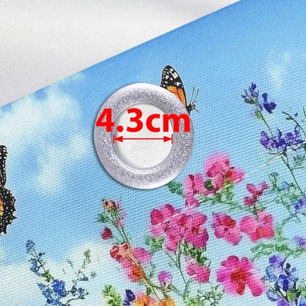 Waterproof Outdoor Curtain Privacy, Sliding Patio Curtain Drapes, Pergola Curtains Grommet 3D Summer Floral Landscape For Gazebo, Balcony, Porch, Party, 1 Panel