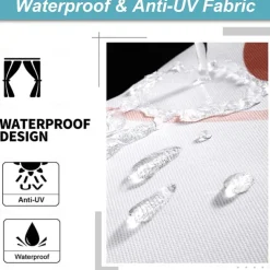 Waterproof Outdoor Curtain Privacy, Sliding Patio Curtain Drapes, Pergola Curtains Grommet 3D Tree Forest Landscape For Gazebo, Balcony, Porch, Party, 1 Panel