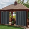 Waterproof Outdoor Curtain Privacy, Sliding Patio Curtain Farmhouse Drapes, Pergola Curtains Grommet For Gazebo, Balcony, Porch, Party, Hotel, 1 Panel