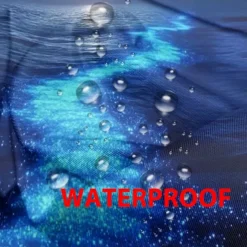 Waterproof Outdoor Curtain Privacy, Sliding Patio Curtain Drapes, Pergola Curtains Grommet 3D Ocean Twinkling Landscape For Gazebo, Balcony, Porch, Party, 1 Panel