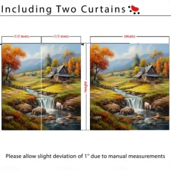 Waterproof Outdoor Curtain Privacy, Landscape Sliding Patio Curtain Drapes, Pergola Curtains Grommet For Gazebo, Balcony, Porch, Party