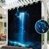 Waterproof Outdoor Curtain Privacy, Sliding Patio Curtain Drapes, Pergola Curtains Grommet 3D Ocean Cave Landscape For Gazebo, Balcony, Porch, Party, 1 Panel
