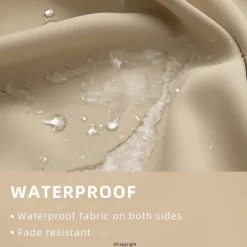 Waterproof Outdoor Curtain Privacy, Sliding Patio Curtain Farmhouse Drapes, Pergola Curtains Grommet For Gazebo, Balcony, Porch, Party, Hotel, 1 Panel